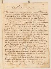 4 vues Tronchin, M[arie]. Lettre signée à son frère Louis Tronchin à Lyon au sujet de la maladie de leur père Théodore Tronchin.- Genève, 18 novembre 1657