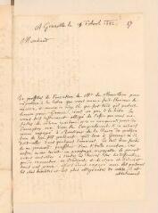 4 vues  - Le Clerc, Jean. Lettre autographe signée avec trace de cachet à Louis Tronchin.- Grenoble, 15 avril 1682 (ouvre la visionneuse)