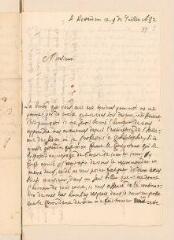 4 vues  - Bayle, Pierre. Lettre autographe signée avec cachet à Louis Tronchin.- Rotterdam, 9 juillet 1682 (ouvre la visionneuse)