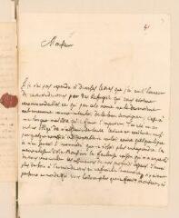 4 vues  - Bayle, Pierre. Lettre autographe signée avec cachet à Louis Tronchin.- Rotterdam, 25 mars 1688 (ouvre la visionneuse)