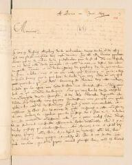 4 vues  - Sterky, Jérémie. Lettre autographe signée avec cachet à Louis Tronchin.- Berne, juin 1679 (ouvre la visionneuse)