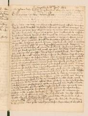 4 vues  - Sterky, Jérémie. Lettre autographe signée avec cachet à Louis Tronchin.- Lausanne, 16 février 1693 (ouvre la visionneuse)