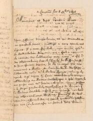 4 vues  - Sterky, Jérémie. Lettre autographe signée à Louis Tronchin.- Lausanne, 8 décembre 1698 (ouvre la visionneuse)
