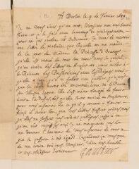 2 vues  - Gaultier, François de, sieur de Blancard. Lettre autographe signée avec cachet à Louis Tronchin.- Berlin, 9 février 1689 (ouvre la visionneuse)