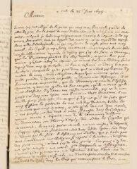 4 vues  - Chappuzeau, Samuel. Lettre autographe signée avec cachet à Louis Tronchin.- Cell, 25 juin 1694 (ouvre la visionneuse)