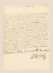 4 vues  - Erlach, Sigmund d\'. Lettre signée à Louis Tronchin.- Berne, 22 mars 1688 (ouvre la visionneuse)