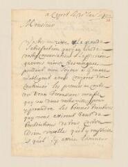 4 vues  - Dohna, Frédéric de. Lettre autographe signée à Louis Tronchin.- Coppet, 31 janvier 1681 (ouvre la visionneuse)