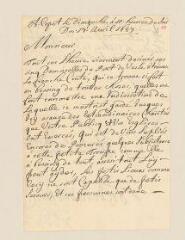 4 vues  - Dohna, Frédéric de. Lettre autographe signée à Louis Tronchin.- Coppet, 17 avril 1687 (ouvre la visionneuse)