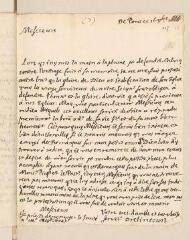 4 vues  - Drelincourt, Charles. Lettre autographe signée au pasteur [Jérémie] Pictet, à Turrrettini et Louis Tronchin.- sans lieu, 16 novembre 1666 (ouvre la visionneuse)