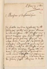 4 vues  - Allix, Pierre. Lettre autographe signée avec cachet à Louis Tronchin.- Paris, 5 novembre 1675 (ouvre la visionneuse)
