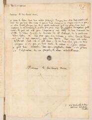 2 vues  - Daillé, Jean. Lettre autographe signée avec cachet à Louis Tronchin.- Paris, 26 septembre 1656 (ouvre la visionneuse)