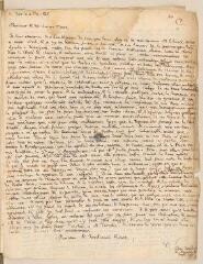 2 vues  - Daillé, Jean. Lettre autographe signée avec cachet à Louis Tronchin.- Paris, 5 décembre 1656 (ouvre la visionneuse)