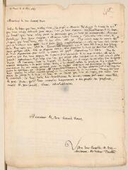 2 vues  - Daillé, Jean. Lettre autographe signée avec cachet à Louis Tronchin.- Paris, 16 avril 1663 (ouvre la visionneuse)