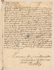 2 vues  - Daillé, Jean. Lettre autographe signée avec cachet à Louis Tronchin.- Paris, 15 mars 1661 (ouvre la visionneuse)
