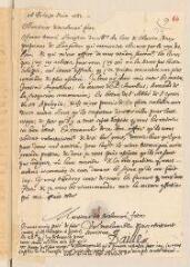 2 vues  - Daillé, Jean. Lettre autographe signée avec cachet à Louis Tronchin.- Paris, 30 juin 1661 (ouvre la visionneuse)