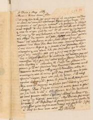 2 vues  - Daillé, Jean. Lettre autographe signée avec cachet à Louis Tronchin.- Paris, 7 mai 1663 (ouvre la visionneuse)