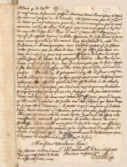 2 vues  - Daillé, Jean. Lettre autographe signée avec cachet à Louis Tronchin.- Paris, 9 novembre 1665 (ouvre la visionneuse)