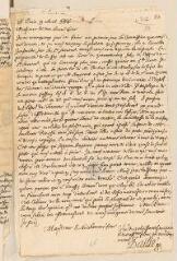 2 vues  - Daillé, Jean. Lettre autographe signée avec cachet à Louis Tronchin.- Paris, 13 avril 1666 (ouvre la visionneuse)