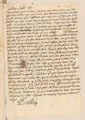 2 vues  - Daillé, Jean. Lettre autographe signée avec cachet à Louis Tronchin.- Paris, 27 juillet 1666 (ouvre la visionneuse)