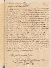 2 vues  - Daillé, Jean. Lettre autographe signée avec cachet à Louis Tronchin.- Paris, 5 juin 1671 (ouvre la visionneuse)