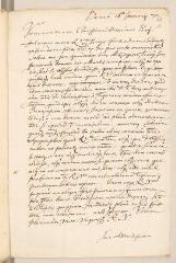 4 vues  - Auteur non identifié. Lettre non signée, de la même main que les f. 53-54, à Louis Tronchin.- Berne, 16 janvier 1675 (ouvre la visionneuse)