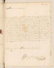 4 vues  - Mussard, Pierre. Lettre autographe avec cachet à Louis Tronchin.- Lyon, 25 avril 1665 (ouvre la visionneuse)