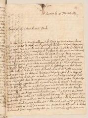 4 vues  - Chouet, Jean-Robert. Lettre autographe signée avec cachet à Louis Tronchin.- Saumur, 25 février 1665 (ouvre la visionneuse)