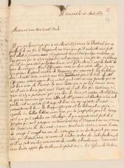 4 vues  - Chouet, Jean-Robert. Lettre autographe signée avec cachet à Louis Tronchin.- Saumur, 25 mars 1665 (ouvre la visionneuse)