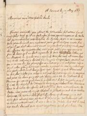 4 vues  - Chouet, Jean-Robert. Lettre autographe signée avec cachet à Louis Tronchin.- Saumur, 12 mai 1665 (ouvre la visionneuse)