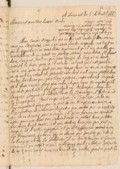 4 vues  - Chouet, Jean-Robert. Lettre autographe signée avec cachet à Louis Tronchin.- Saumur, 6 avril 1666 (ouvre la visionneuse)