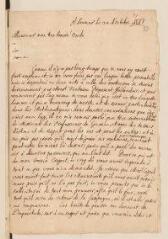 4 vues  - Chouet, Jean-Robert. Lettre autographe signée avec cachet à Louis Tronchin.- Saumur, 20 octobre 1666 (ouvre la visionneuse)