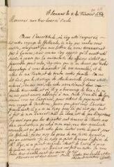 4 vues  - Chouet, Jean-Robert. Lettre autographe signée avec cachet à Louis Tronchin.- Saumur, 8 février 1668 (ouvre la visionneuse)
