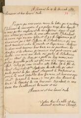 2 vues  - Chouet, Jean-Robert. Lettre autographe signée à Louis Tronchin.- Saumur, 19 décembre 1668 (ouvre la visionneuse)