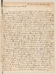 4 vues  - Chouet, Jean-Robert. Lettre autographe signée avec cachet à Louis Tronchin.- Saumur, 1er mars 1669 (ouvre la visionneuse)