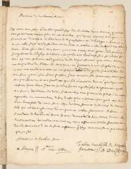 4 vues  - Baux, Jean-Maximilien de, seigneur de L\'Angle. Lettre autographe signée avec cachet à Louis Tronchin.- Rouen, 18 novembre 1662 (ouvre la visionneuse)