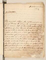 4 vues  - Spanheim, [Ezechiel]. Lettre autographe signée avec cachet à Louis Tronchin.- Genève, 15 février 1654 (ouvre la visionneuse)