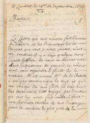 4 vues  - Bouhéreau, Elie. Lettre autographe signée avec cachet à Louis Tronchin.- Londres, 14/24 septembre 1693 (ouvre la visionneuse)