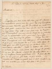 4 vues  - Bouhéreau, Elie. Lettre autographe signée avec cachet à Louis Tronchin.- Turin, 12 mars 1696 nouveau style (ouvre la visionneuse)