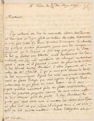 4 vues  - Bouhéreau, Elie. Lettre autographe signée à Louis Tronchin.- Turin, 8/28 mai 1696 (ouvre la visionneuse)