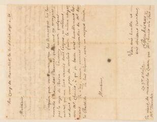 2 vues  - Bouhéreau, Elie. Lettre autographe signée à Louis Tronchin.- \'Au camp de Moncalier\', 2 août 1696 nouveau style (ouvre la visionneuse)