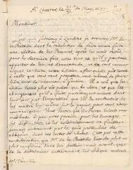4 vues  - Bouhéreau, Elie. Lettre autographe signée avec cachet à Louis Tronchin.- Chester, 21/31 mai 1697 (ouvre la visionneuse)