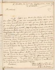 4 vues  - Bouhéreau, Elie. Lettre autographe signée avec cachet à Louis Tronchin.- Dublin, 21 septembre/2 octobre 1700 (ouvre la visionneuse)