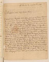 4 vues  - Gaultier [de Saint-Blancard, François]. Lettre autographe signée avec cachet à Louis Tronchin.- Berlin, 1er décembre 1688 (ouvre la visionneuse)