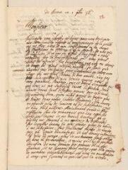 4 vues  - Rodolph, Johann Rudolph. Lettre autographe signée avec cachet à Louis Tronchin.- Berne, 1er novembre [16]76 (ouvre la visionneuse)