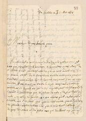 4 vues  - Auteur non identifié. Lettre signée \'J. M.\' avec cachet à Louis Tronchin concernant le siège de Candie par les Ottomans.- Candie, 19/9 juillet 1668 (ouvre la visionneuse)