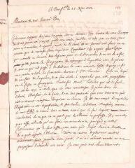4 vues  - Ostervald, Jean-Frédéric. Lettre autographe signée à Louis Tronchin.- Neuchâtel, 25 novembre 1702 (ouvre la visionneuse)