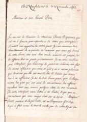 4 vues  - Ostervald, Jean-Frédéric. Lettre autographe signée à Louis Tronchin.- Neuchâtel, 7 novembre 1697 (ouvre la visionneuse)