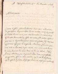 4 vues  - Ostervald, Jean-Frédéric. Lettre autographe signée à Louis Tronchin.- Neuchâtel, 17 décembre 1683 (ouvre la visionneuse)
