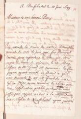 8 vues  - Ostervald, Jean-Frédéric. Lettre autographe signée avec cachet à Louis Tronchin.- Neuchâtel, 10 juin 1699 (ouvre la visionneuse)