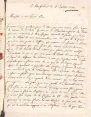 4 vues  - Ostervald, Jean-Frédéric. Lettre autographe signée à Louis Tronchin.- Neuchâtel, 6 juillet 1700 (ouvre la visionneuse)